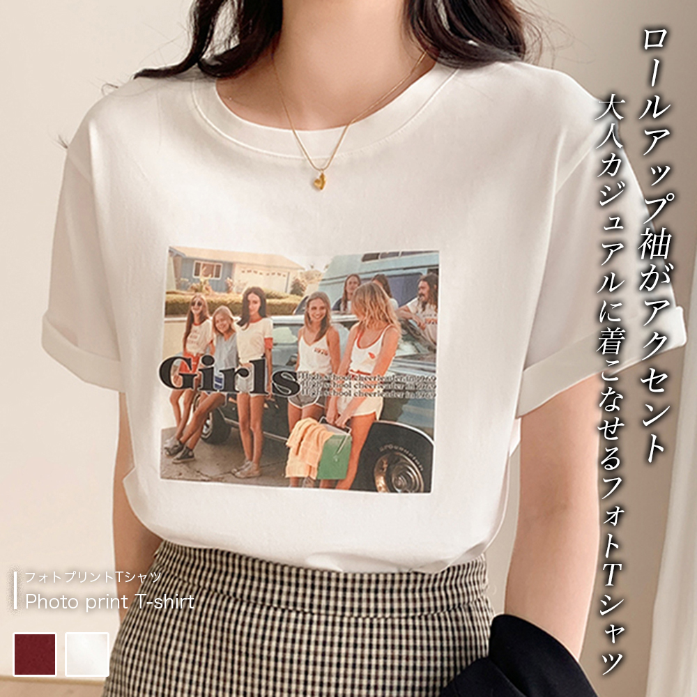 フォトプリントTシャツ【韓国ファッション】[品番：DOUW0005726