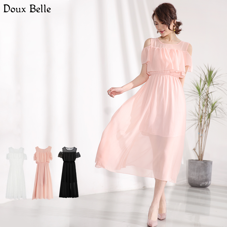 シフォン ワンピース ロング[品番：DBLW0000067]｜Doux Belle