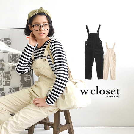 wcloset セール コーデュロイ オーバーオール