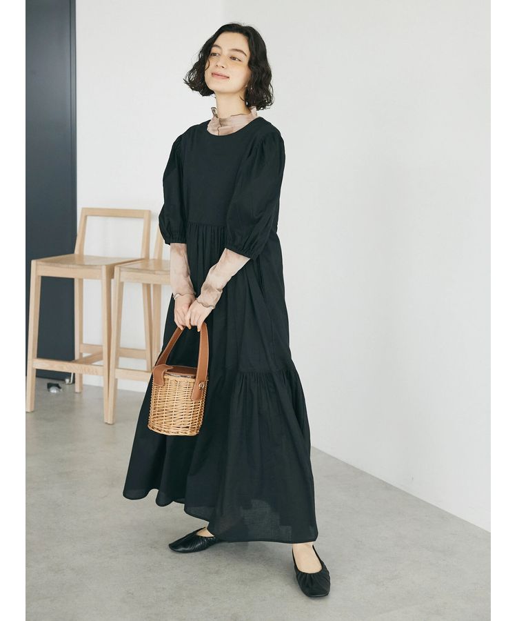 インド綿パフスリーブギャザーワンピース[品番：EHEW0043996]｜CRAFT STANDARD BOUTIQUE（クラフト スタンダード  ブティック）のレディースファッション通販｜SHOPLIST（ショップリスト）