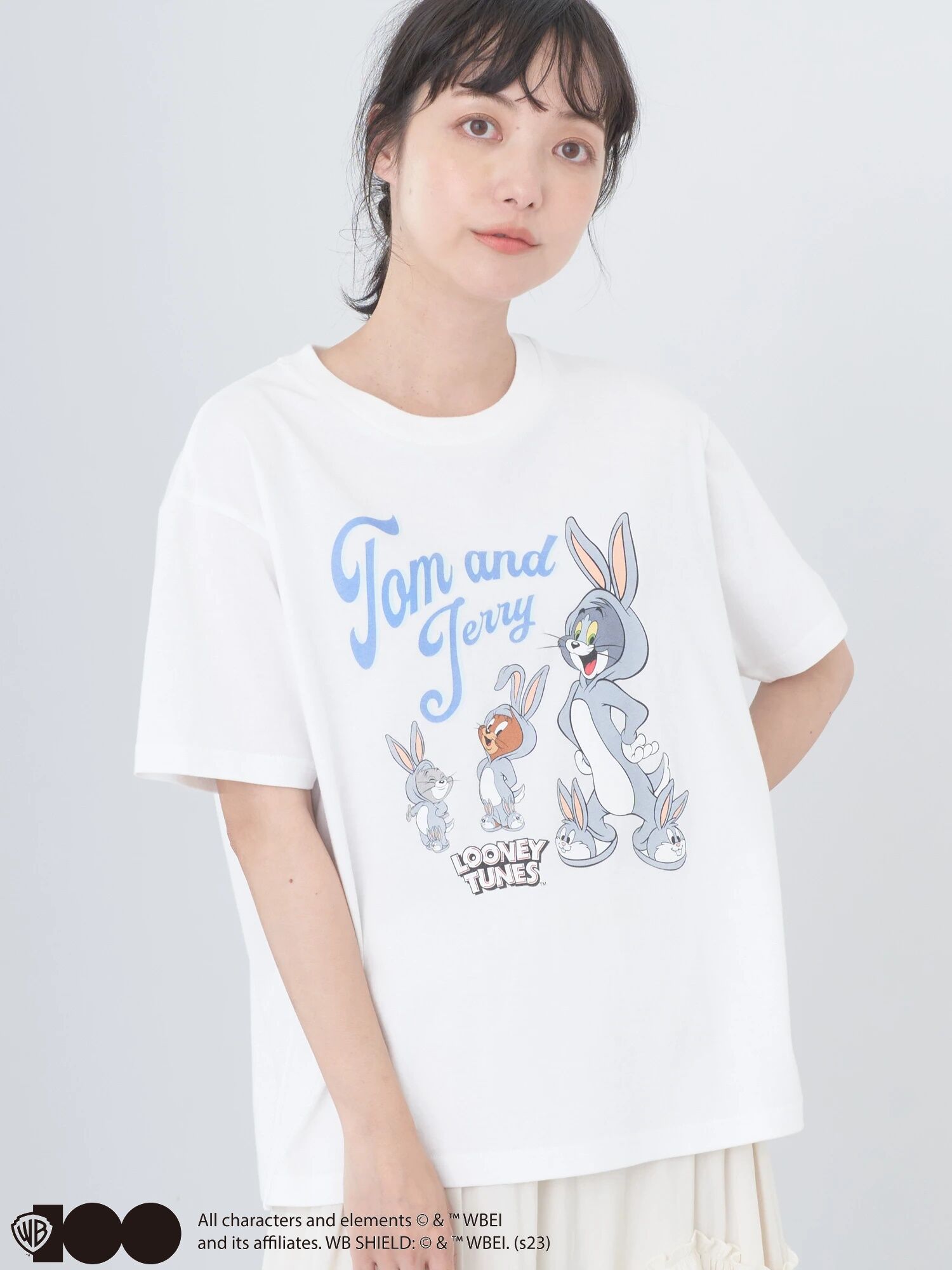 オフホワイト】トムとジェリーAS BUGS BUNNY Tシャツ[品番