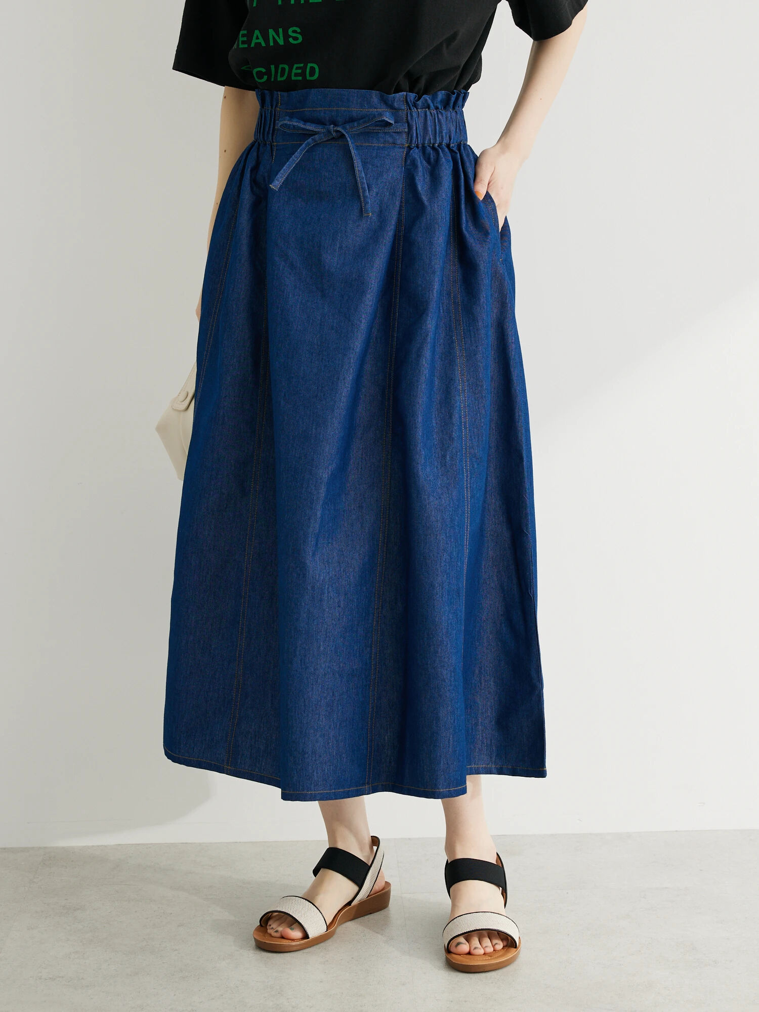 I デニムハギロングスカート[品番：GRPW0039402]｜Green Parks  