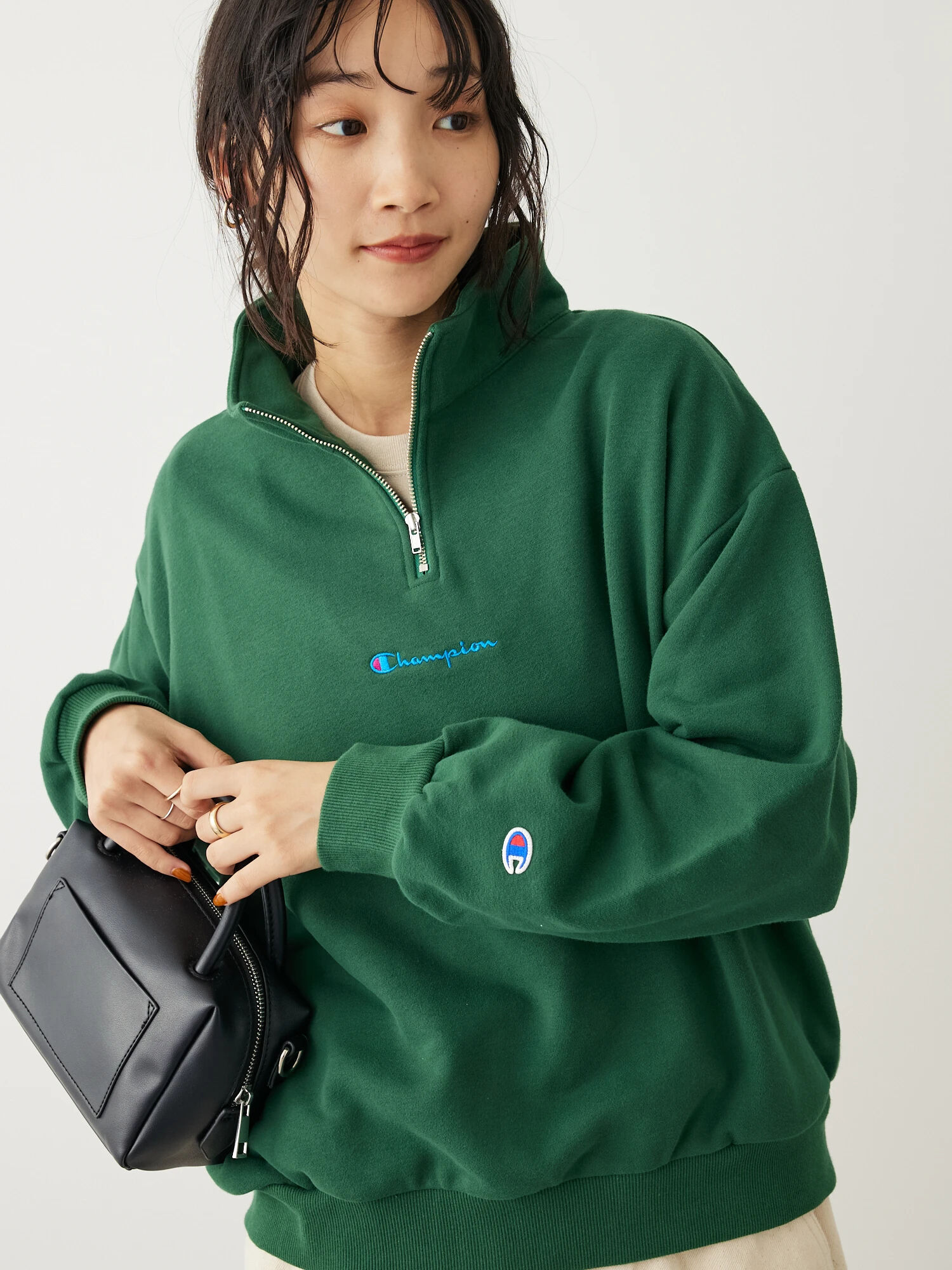 Champion ハーフジップスウェット[品番：EHEW0041415