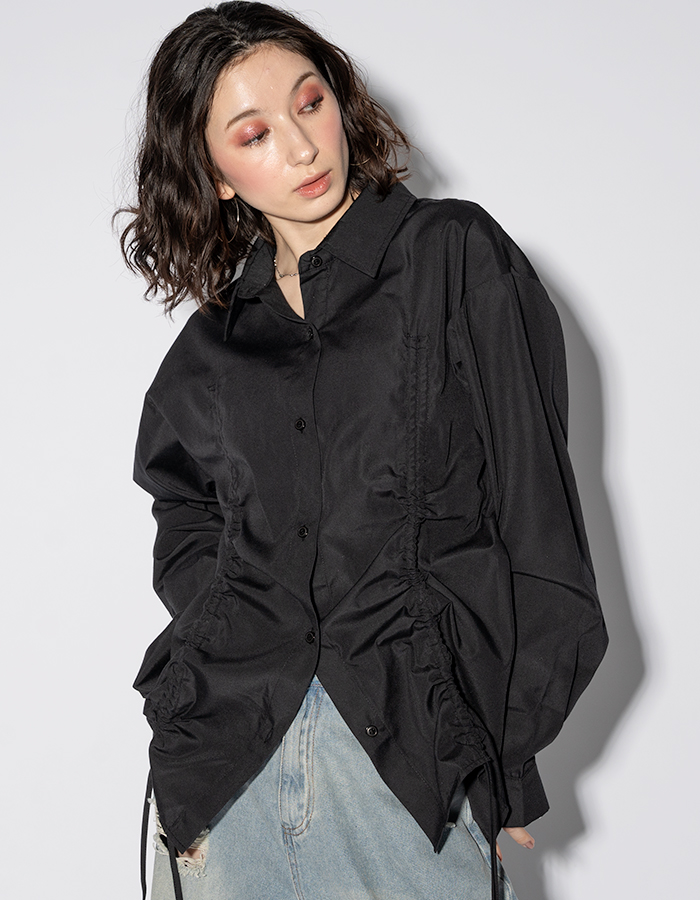 Adoon plain Ladies】 【2way】ギャザーシャツ[品番：KTRW0029695