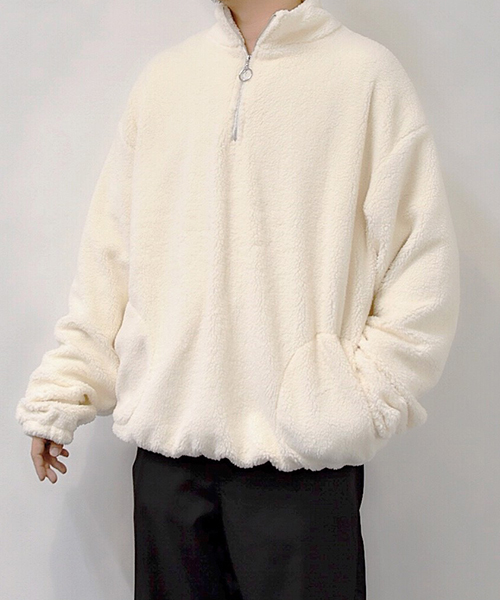 【kutir】boa half zip PO/ボア ハーフジップ プルオーバー[品番