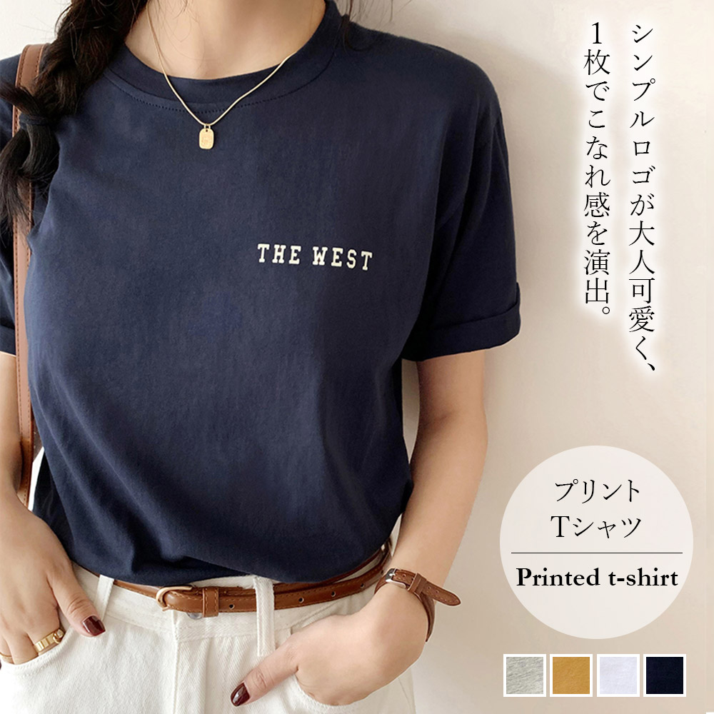 バックロゴプリントTシャツ【韓国ファッション】[品番：ZJ000017231