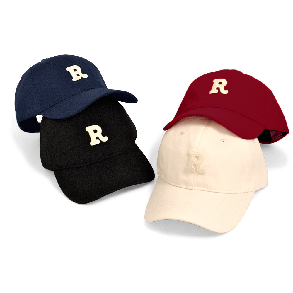 R英字刺繍ロゴ入りキャップ 帽子ベースボールキャップRロゴワッペン 