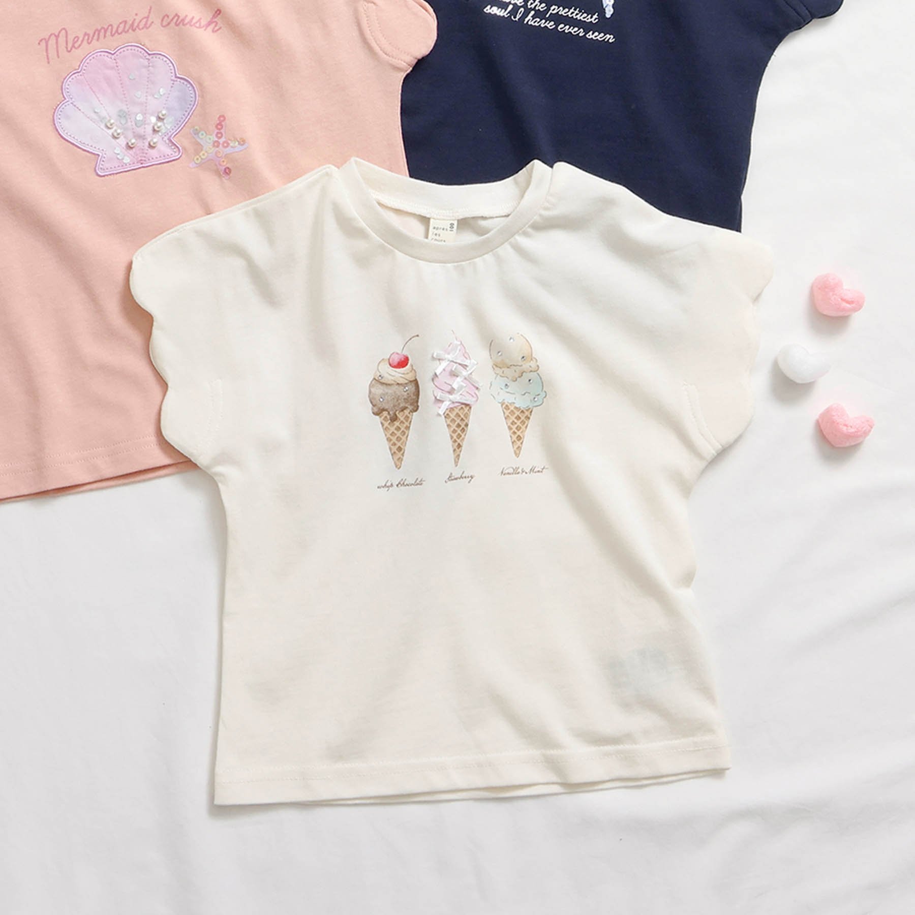 アイス・シェル・リボンモチーフスカラップTシャツ[品番：FOKK0019834 