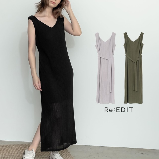 軽やかな存在感を放つプリーツワンピース スラブプリーツノースリーブワンピース 品番 Gs Re Edit リエディ のレディースファッション通販 Shoplist ショップリスト