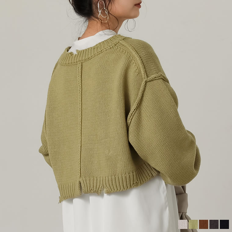 口コミ レビュー レイヤードが映える旬顔ダメージニット お家で洗える アウトリンキングブロークン Re Edit リエディ レディースファッション通販shoplist ショップリスト