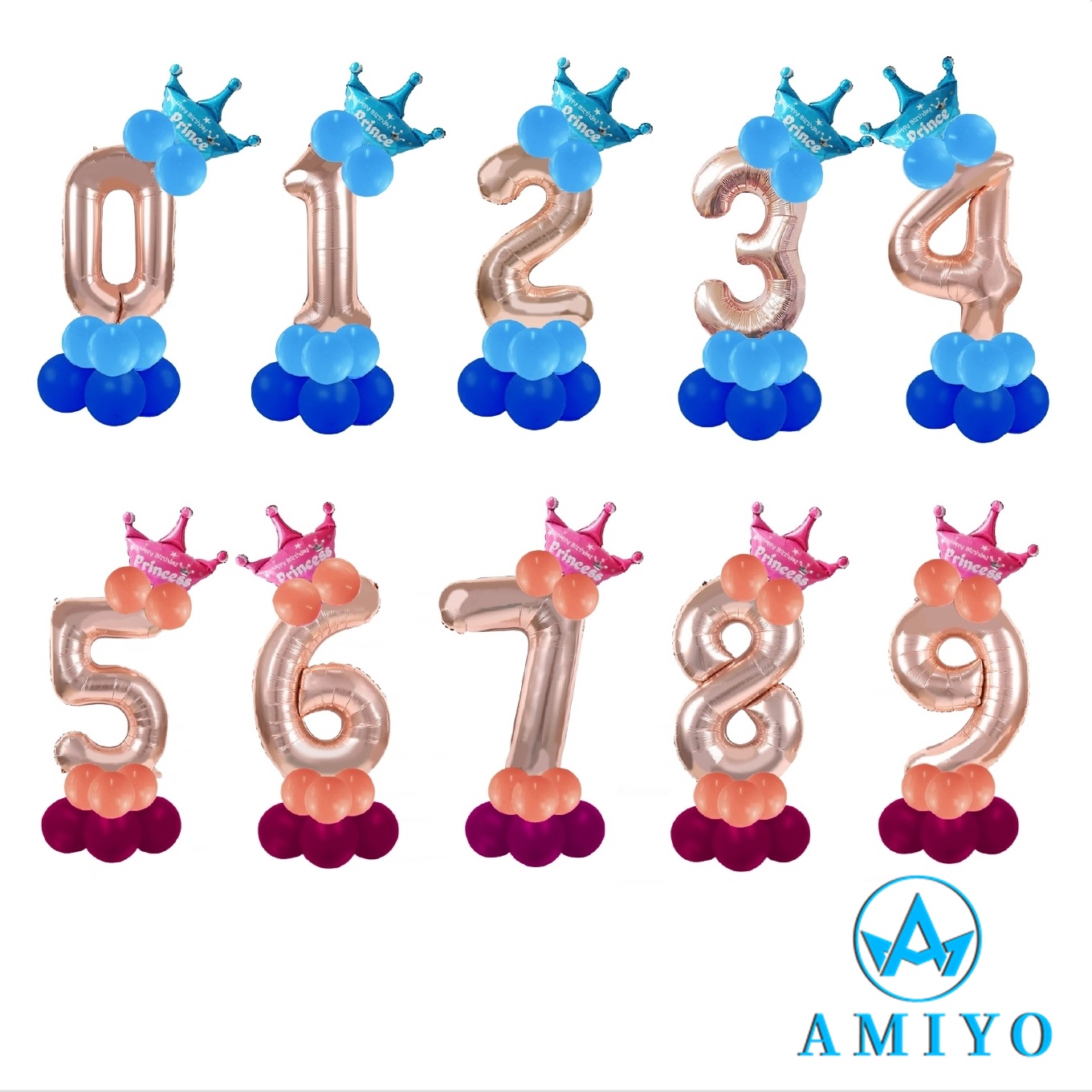 BIRTHDAY 数字バルーンセット [品番：XB｜Amiyoアミヨ