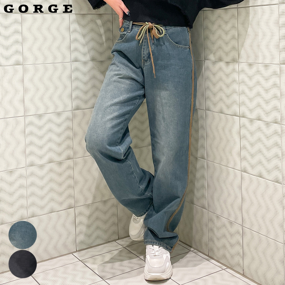 ウェストリボンデニムパンツ[品番：GORW0008384]｜GORGE （ゴージ）のレディースファッション通販｜SHOPLIST（ショップリスト）