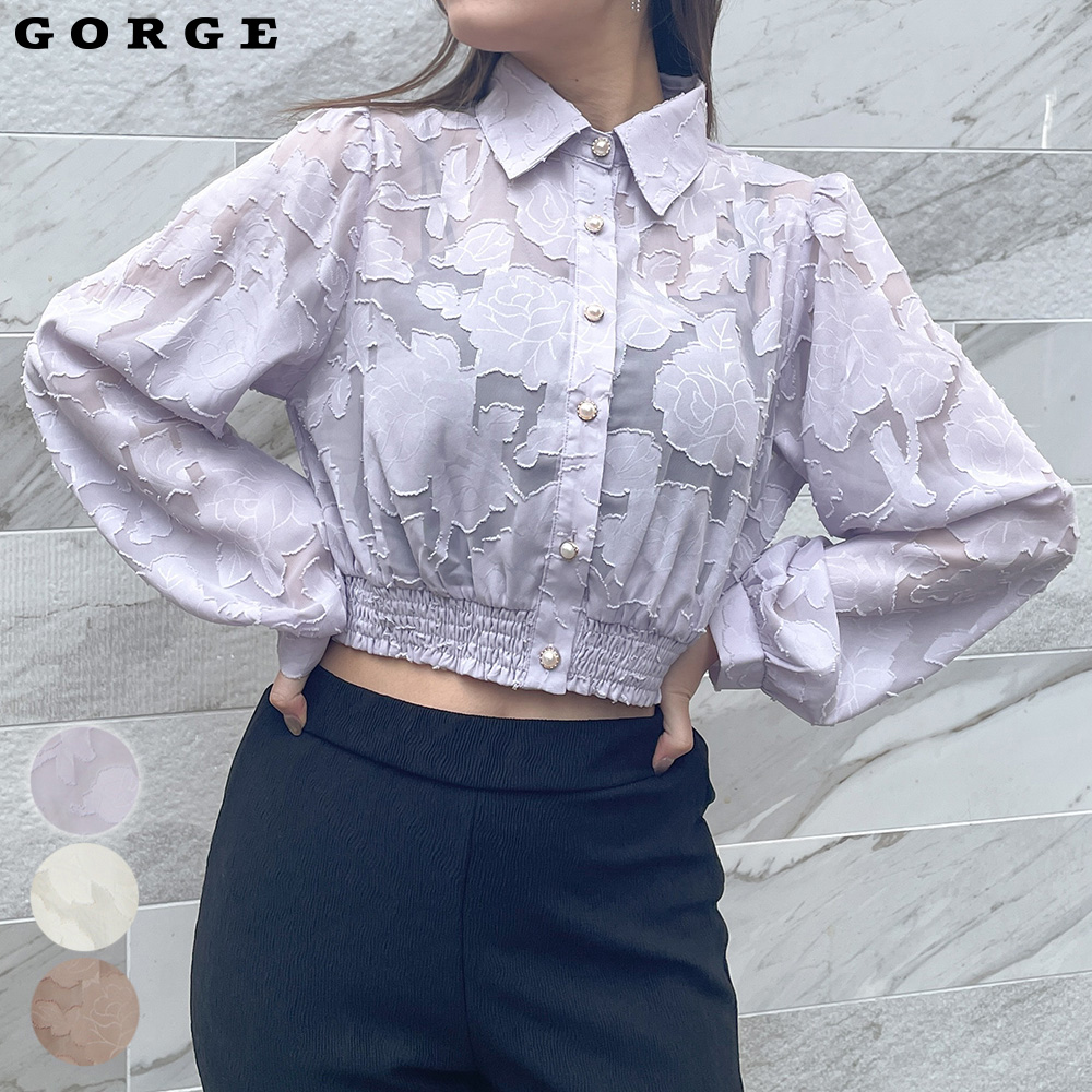 シアー花柄ショートブラウス[品番：GORW0008583]｜GORGE （ゴージ）の