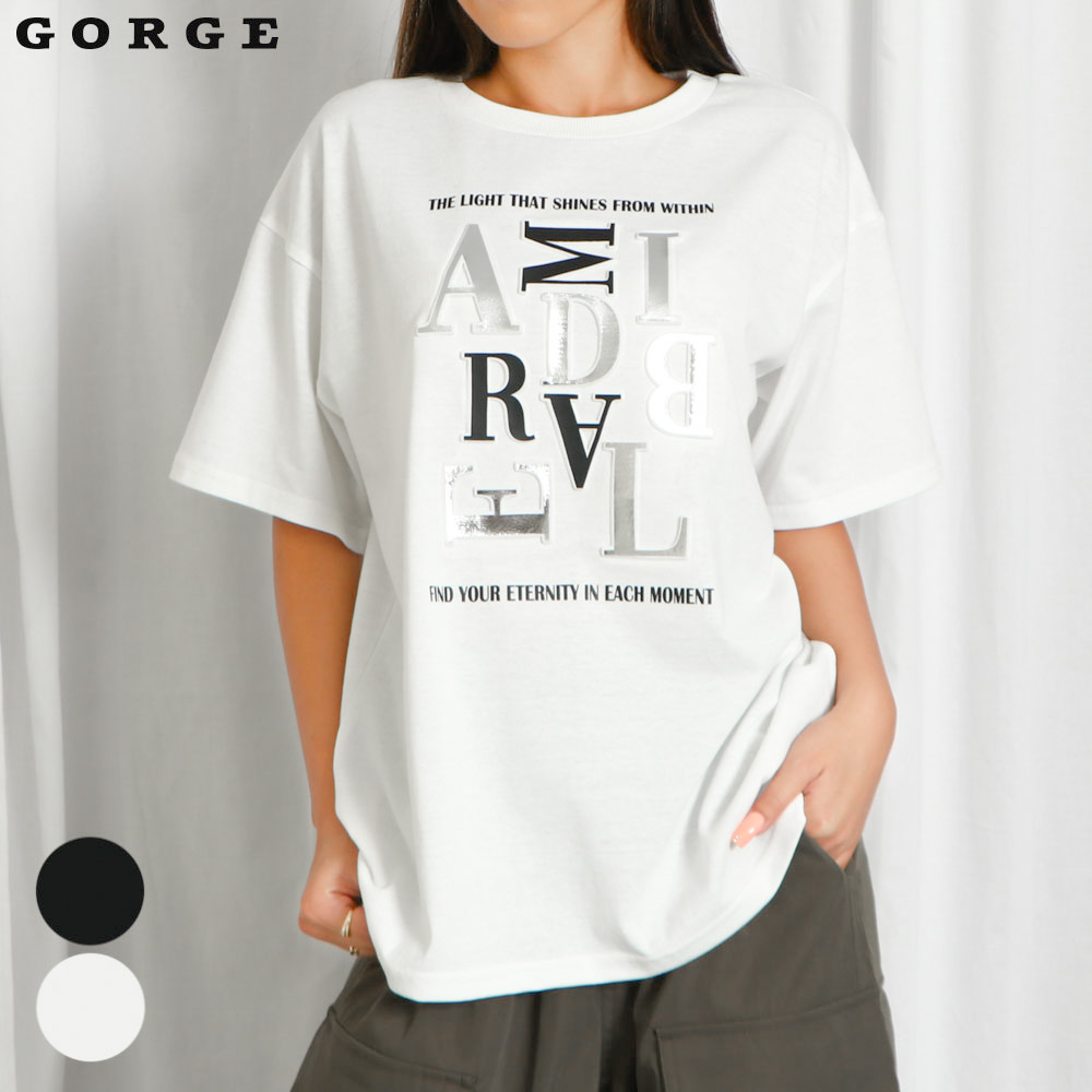 エンボス箔プリントＴシャツ[品番：GORW0009207]｜GORGE （ゴージ）のレディースファッション通販｜SHOPLIST（ショップリスト）