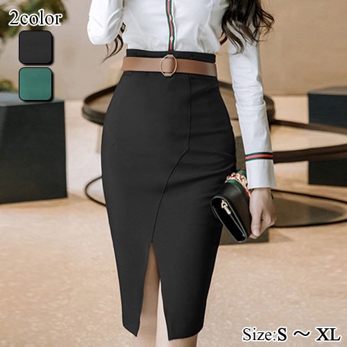 ウエストマークベルト付きスリットタイトスカート (SKIRT)[品番：GXAW0003260]｜GRAXIA（グラシア）のレディースファッション通販｜SHOPLIST（ショップリスト）
