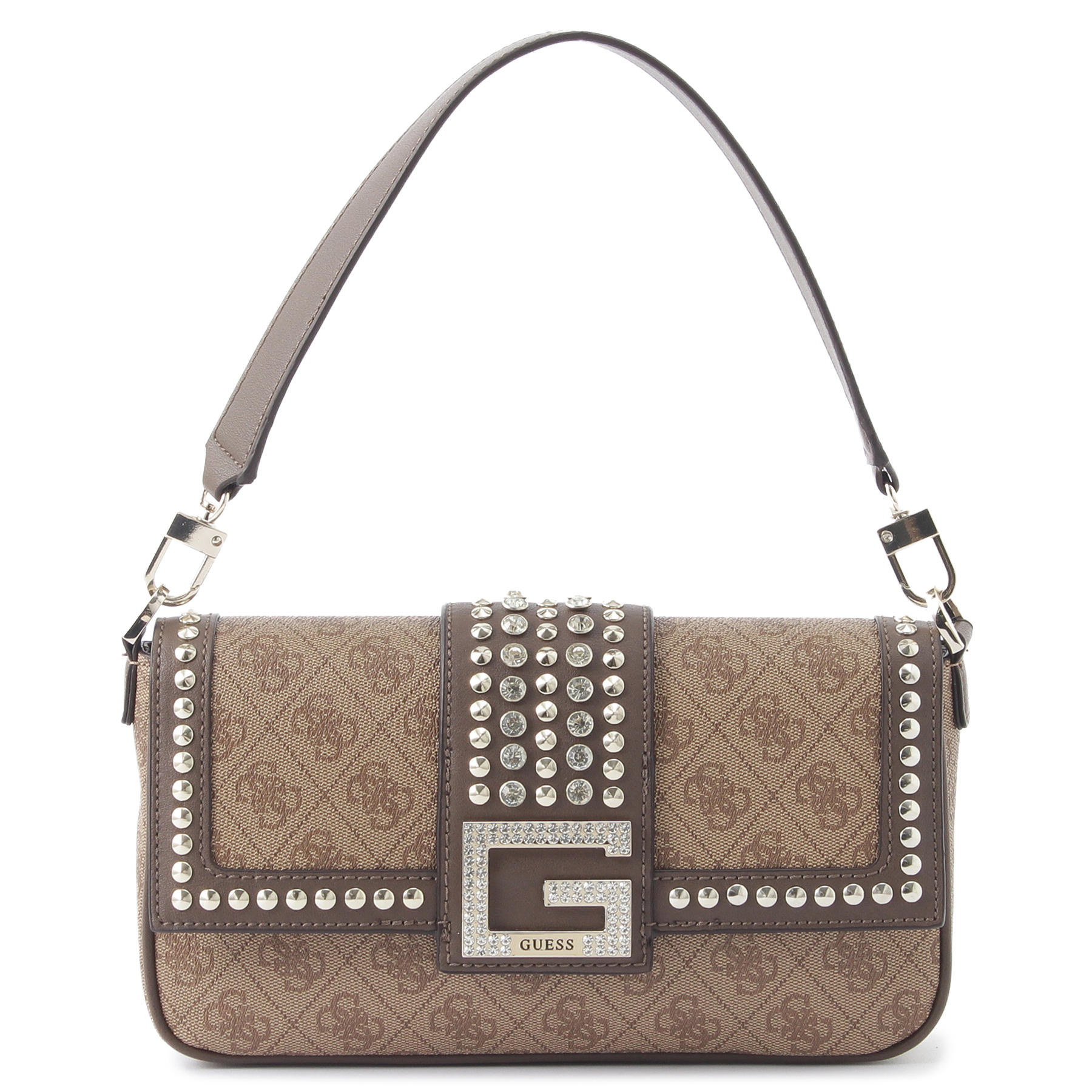 guess logo bling shoulder bag