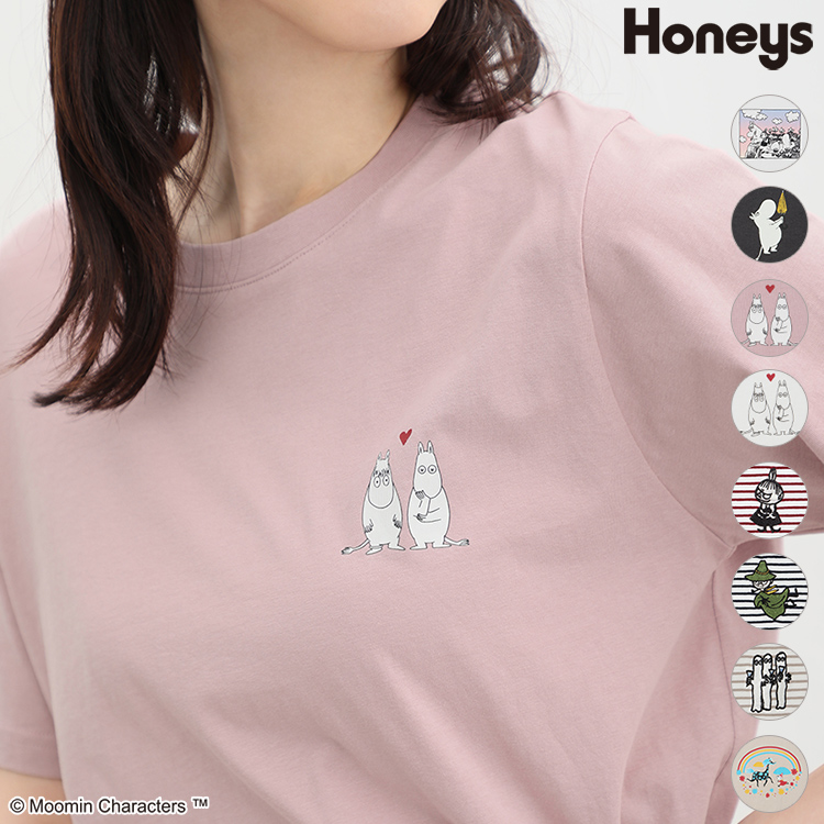 Tシャツ レディース 半袖[品番：HNSW0009015]｜Honeys（ハニーズ）の