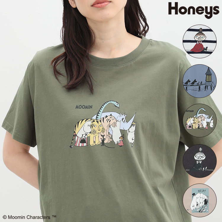 Tシャツ レディース 半袖[品番：HNSW0009016]｜Honeys（ハニーズ）の 