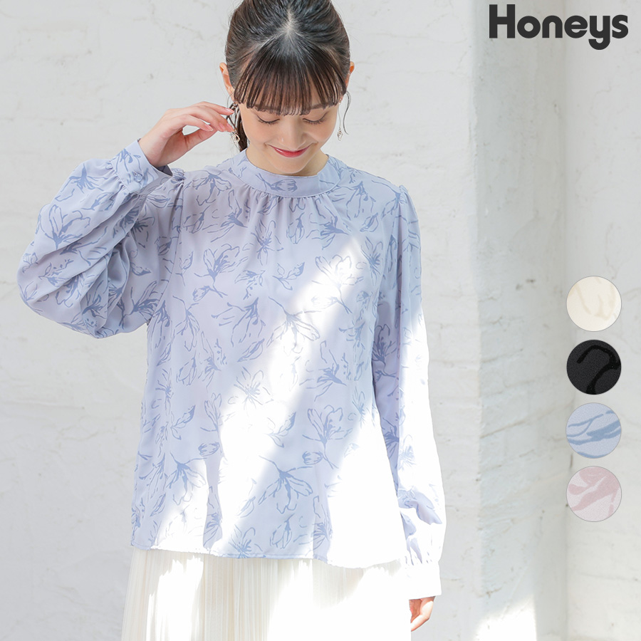 クロ花柄】トップス ブラウス 長袖[品番：HNSW0007827]｜Honeys