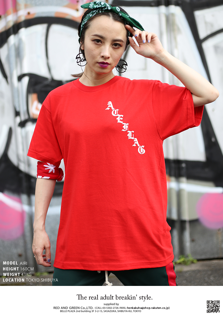 エースフラッグ Aceflag Pablo Tシャツ おしゃれ かっこいい アメカジ ダンス衣装 パブロ ビッグシルエット メンズ レディース 半袖 大きいサイズ 赤白 クリスマス特集22 Tシャツ