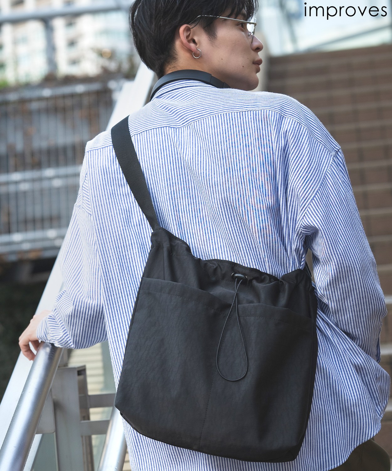 Amazon.co.jp: リュック パーソナライズされたメンズ巾着ダブル
