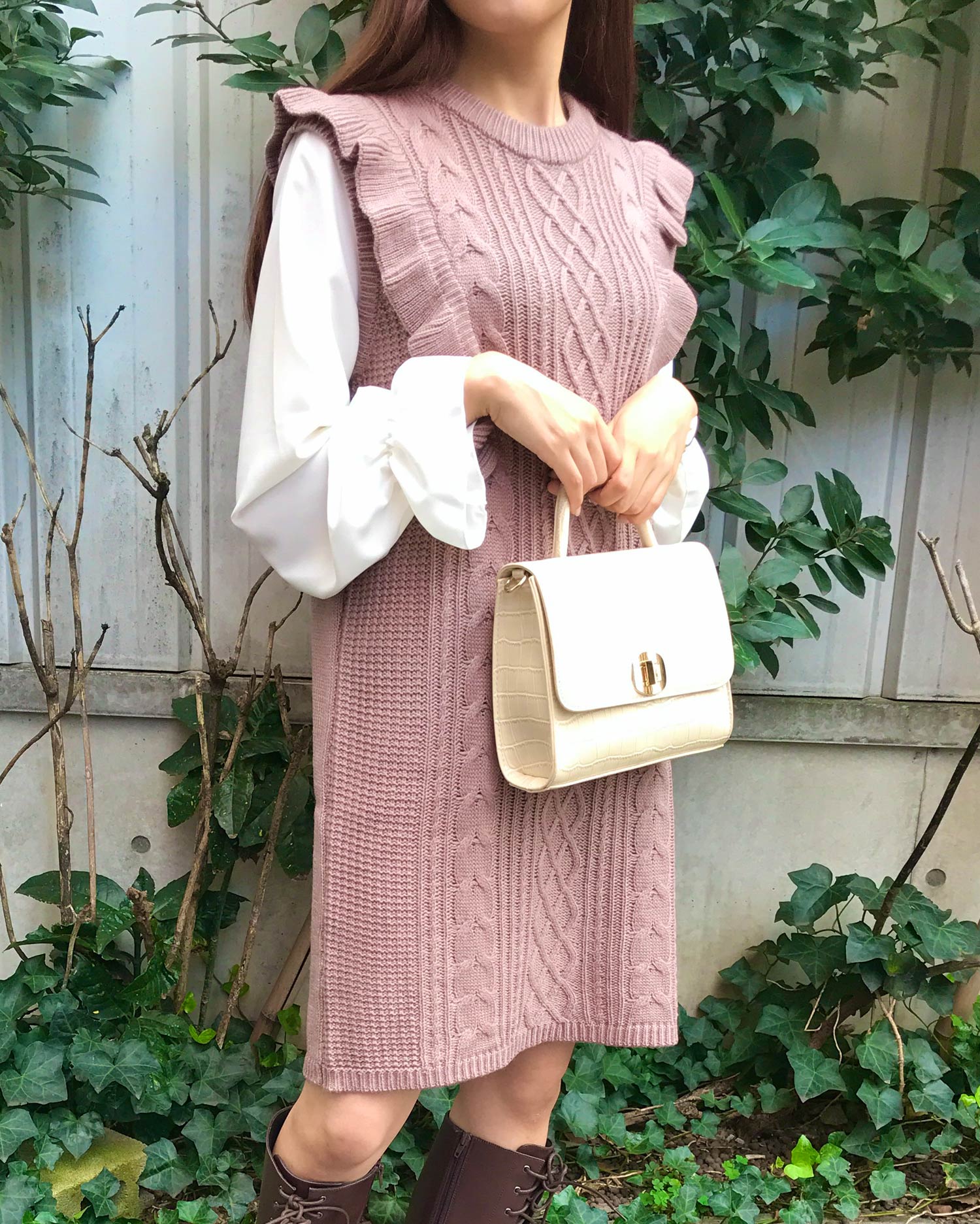 袖異素材ケーブルニットop 品番 Ingw Ingni イング のレディースファッション通販 Shoplist ショップリスト