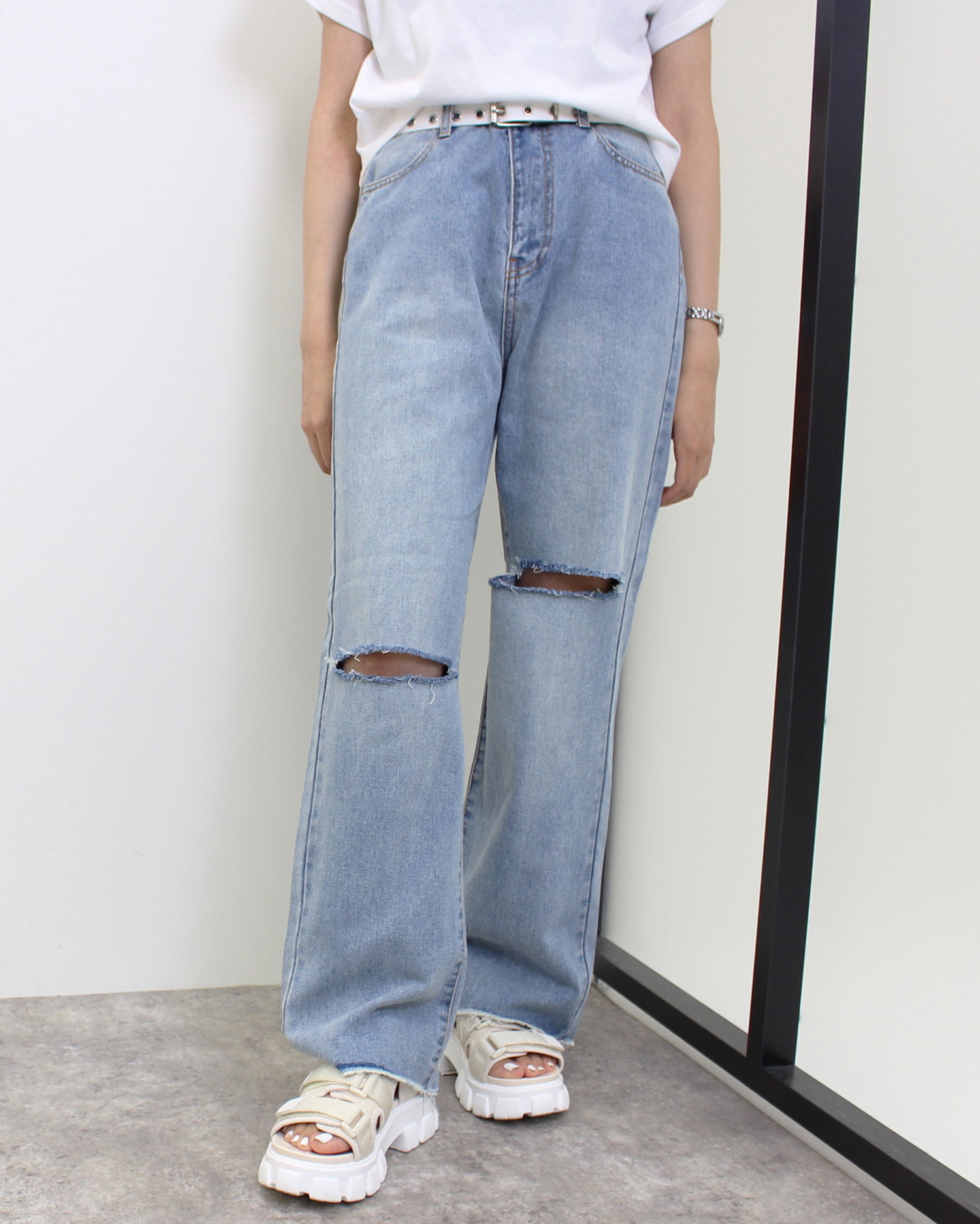 ニーカッティングデニムパンツ[品番：INGW0008049]｜INGNI （イング