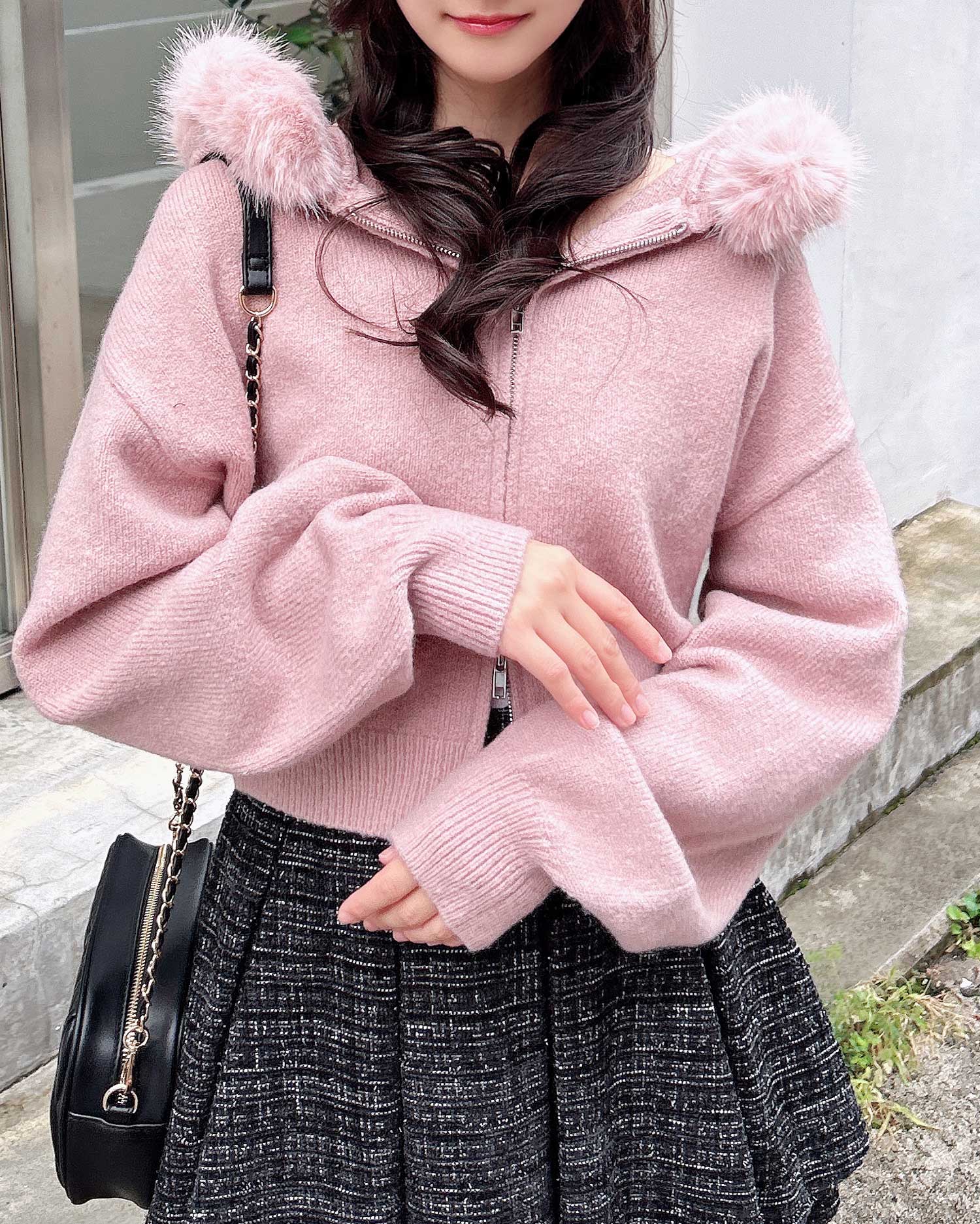 7Gファー付ニットパーカー[品番：INGW0010378]｜INGNI （イング）のレディースファッション通販｜SHOPLIST（ショップリスト）
