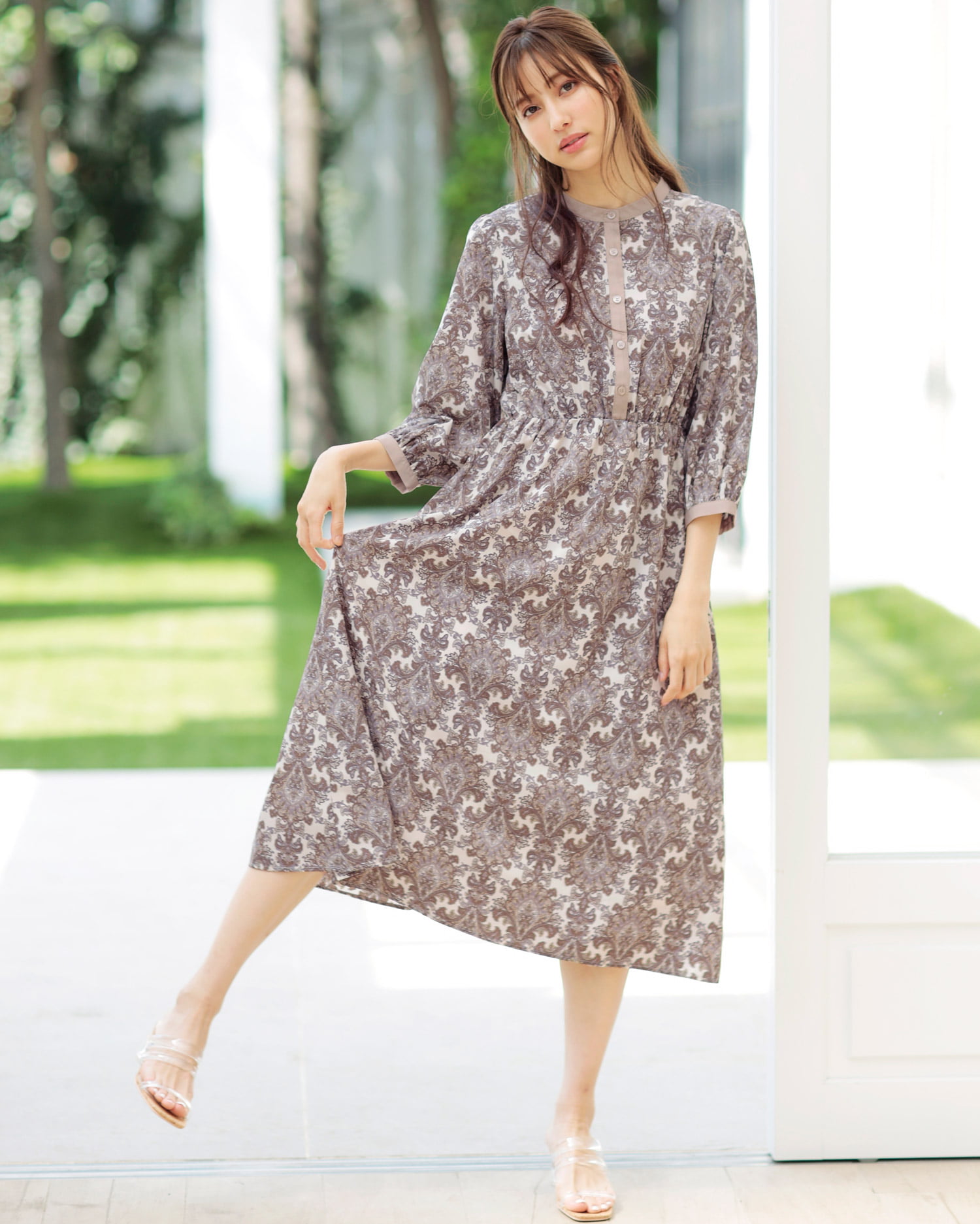 配色ダマスク柄 Op 品番 Ingw Ingni イング のレディースファッション通販 毎日送料無料 Shoplist ショップリスト