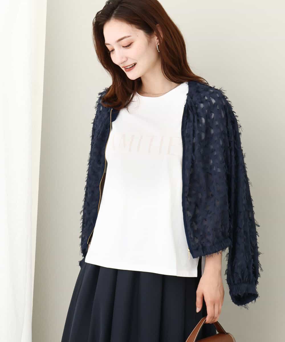 フリンジカットジャガードブルゾン/洗える[品番：ITKW0018111]｜MK  