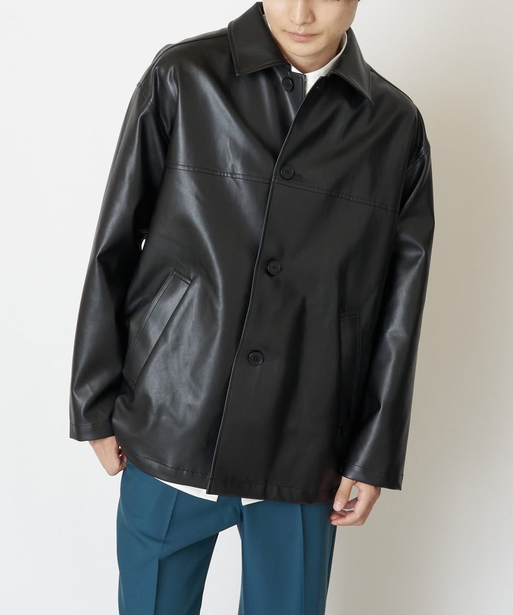 フェイクレザーカーコート [品番：ITKW0006222]｜a.v.v【MEN】（アーヴェヴェ）のメンズファッション通販｜SHOPLIST（ショップリスト）