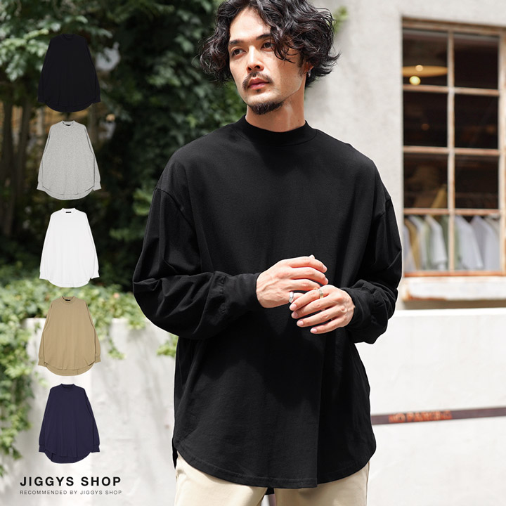 【ネイビー】◇USコットン モックネックロンT◇ロンT メンズ[品番