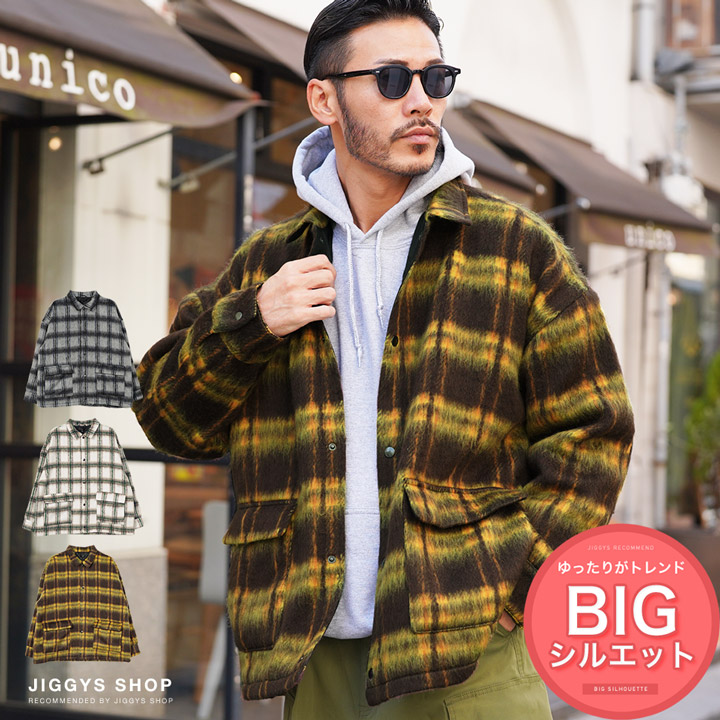 ◇シャギーチェックシャツブルゾン◇シャツジャケット シャツブルゾン ブルゾン[品番：JG000014177]｜JIGGYS  SHOP（ジギーズショップ）のメンズファッション通販｜SHOPLIST（ショップリスト）