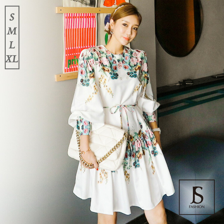 花柄ワンピース 春服 長袖[品番：JSFW0009263]｜JS  FASHION（ジェーエスファッション）のレディースファッション通販｜SHOPLIST（ショップリスト）