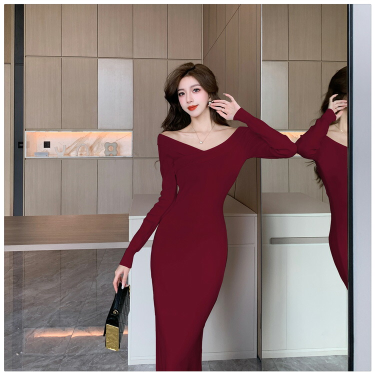 オフショルダー ニットワンピース 全4色[品番：JSFW0012296]｜JS  FASHION（ジェーエスファッション）のレディースファッション通販｜SHOPLIST（ショップリスト）