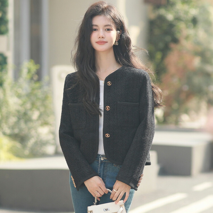 ツイードジャケット 全2色 ノーカラー[品番：JSFW0012484]｜JS  FASHION（ジェーエスファッション）のレディースファッション通販｜SHOPLIST（ショップリスト）