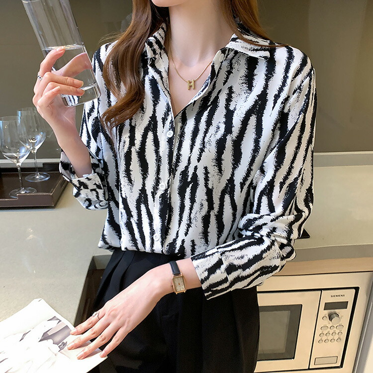 ゼブラ柄シャツ アニマル柄 シャツ[品番：JSFW0011594]｜JS  FASHION（ジェーエスファッション）のレディースファッション通販｜SHOPLIST（ショップリスト）