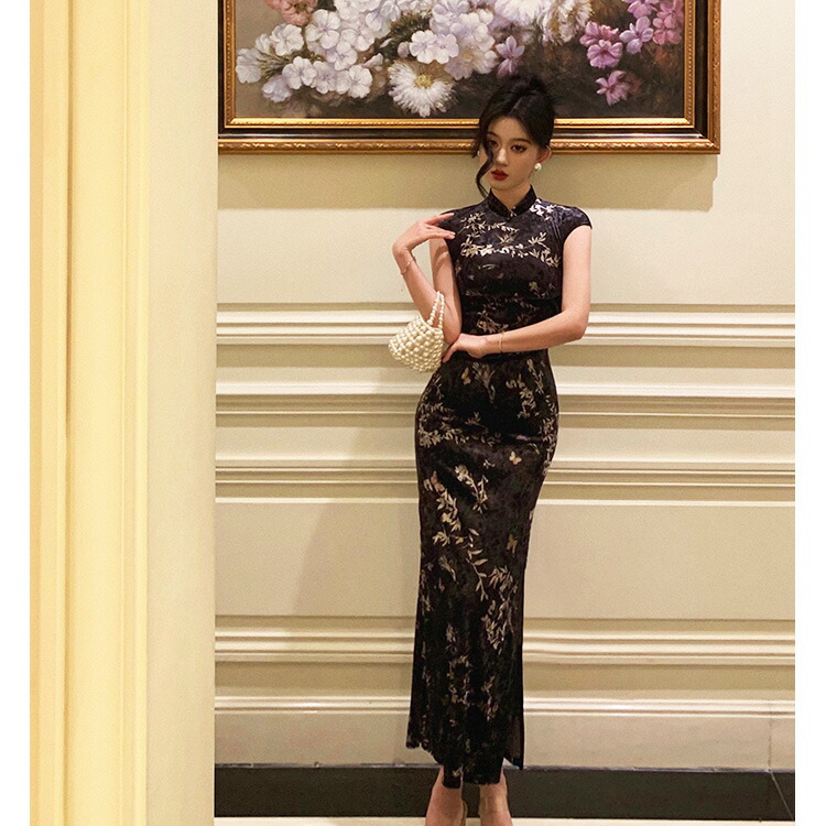 ロングドレス チャイナドレス 総柄[品番：JSFW0013021]｜JS  FASHION（ジェーエスファッション）のレディースファッション通販｜SHOPLIST（ショップリスト）