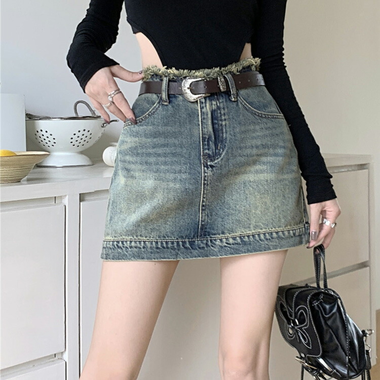 デニムスカート ミニスカート 台形スカート[品番：JSFW0013584]｜JS  FASHION（ジェーエスファッション）のレディースファッション通販｜SHOPLIST（ショップリスト）