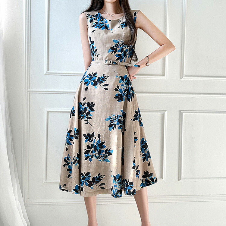 花柄ワンピース ノースリーブ ロング丈[品番：JSFW0014153]｜JS  FASHION（ジェーエスファッション）のレディースファッション通販｜SHOPLIST（ショップリスト）
