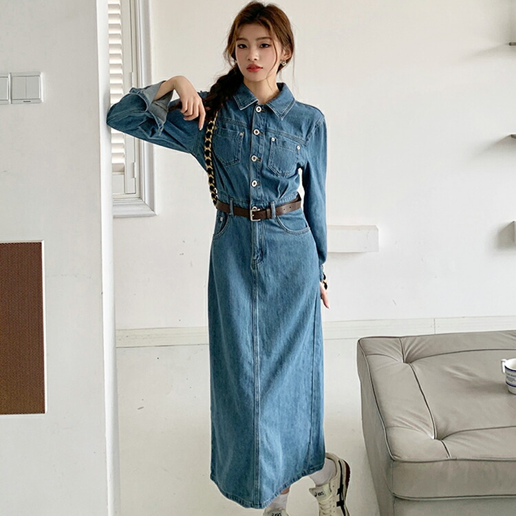 デ二ムワンピース ロングワンピース タイト[品番：JSFW0014319]｜JS  FASHION（ジェーエスファッション）のレディースファッション通販｜SHOPLIST（ショップリスト）