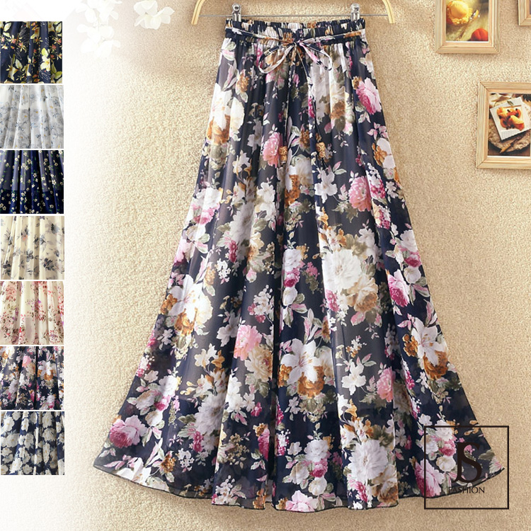 花柄 スカート 13色[品番：JSFW0007294]｜JS FASHION（ジェーエス