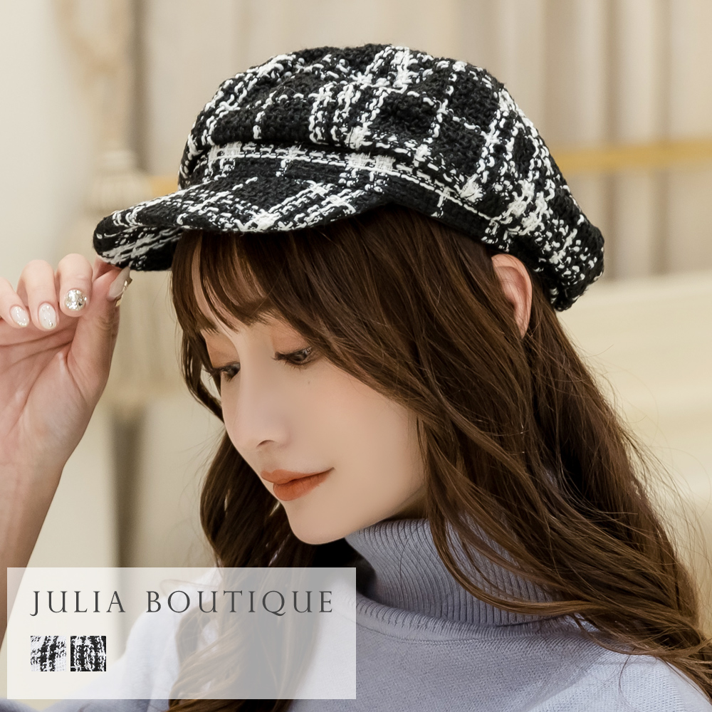 ツイードキャスケット [22573 帽子 レディース チェック 雑貨][品番：BA000005285]｜JULIA  BOUTIQUE（ジュリアブティック）のレディースファッション通販｜SHOPLIST（ショップリスト）