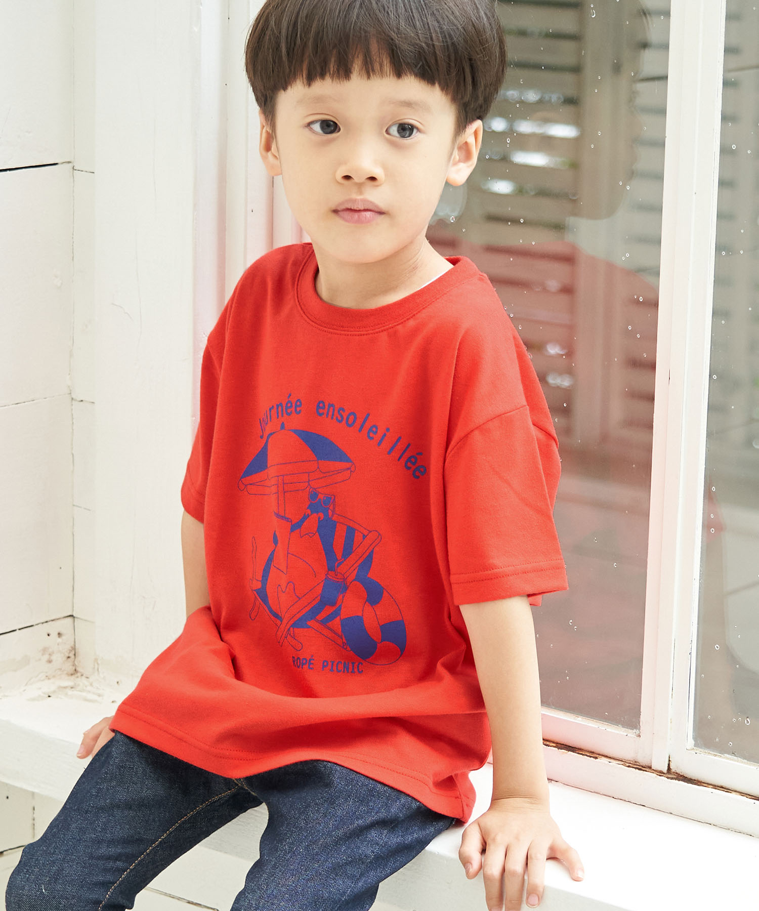 【KIDS】ペンギンバカンスプリントTシャツ[品番：RPCW0013431