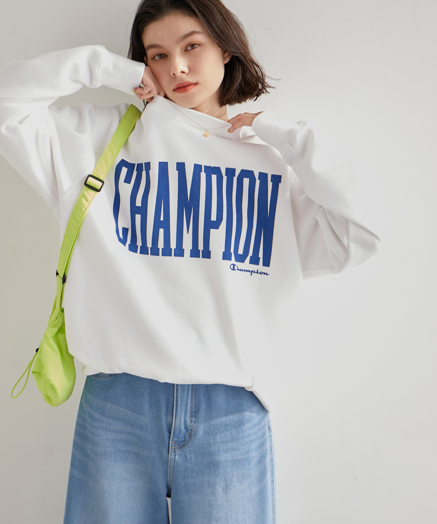 Champion/チャンピオン】ロゴ裏毛クルーネックスウェット[品番