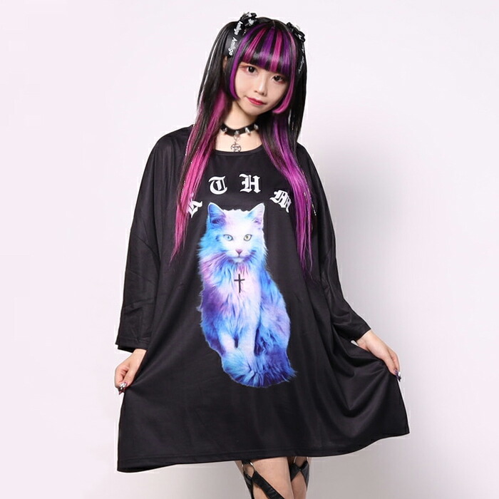 Amilige - アミリージュ CATプリントTシャツ かわいい