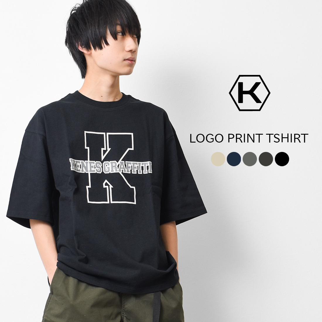 KロゴプリントTシャツ トップス 半袖[品番：SHUK0001234