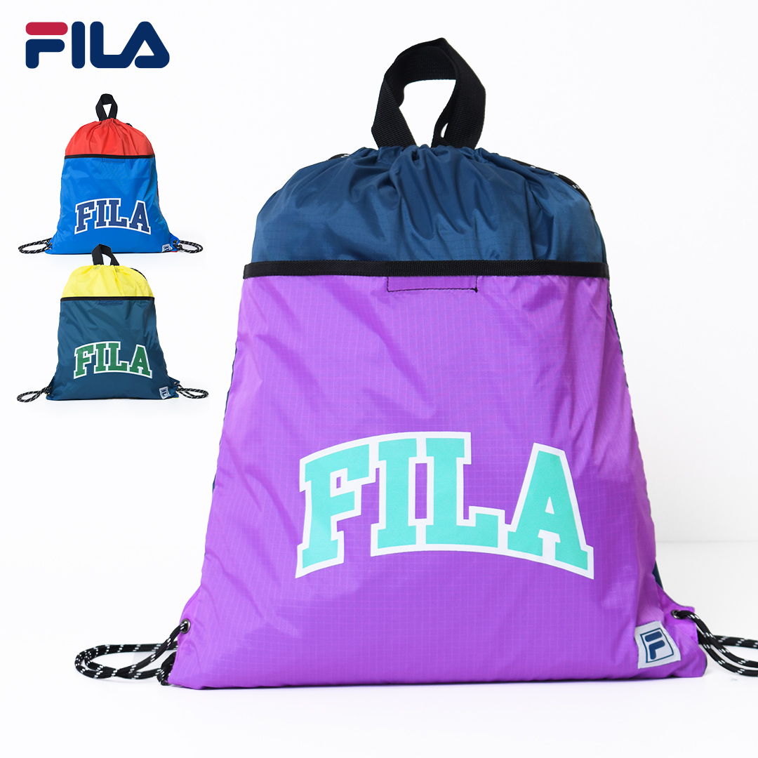 FILA 切り替えアーチロゴプールバッグ ナップサック[品番：SHUK0001447