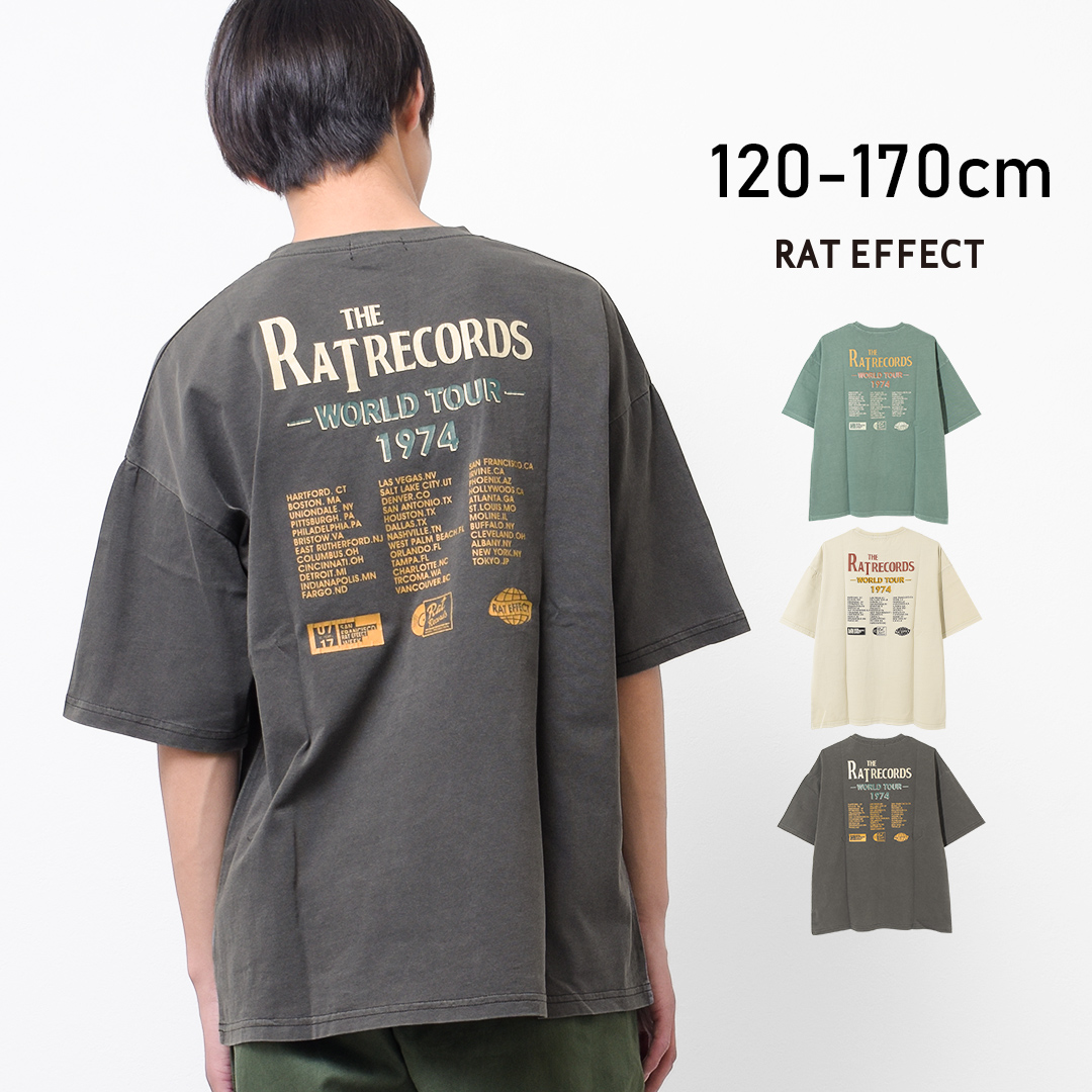 RAT RECORDSピグメントビッグTシャツ トップス[品番：SHUK0001407