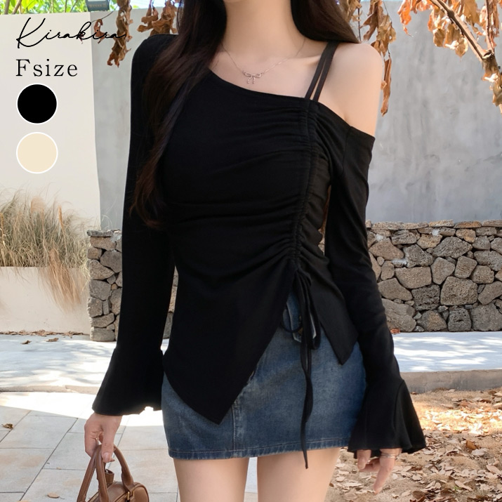 ワンショルダーギャザーカットソートップス トップス カットソー[品番：IK000007969]｜kirakiraShop  （キラキラショップ）のレディースファッション通販｜SHOPLIST（ショップリスト）